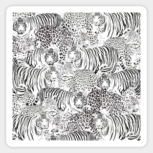 Black Leopard Tiger Animals Pattern Sticker